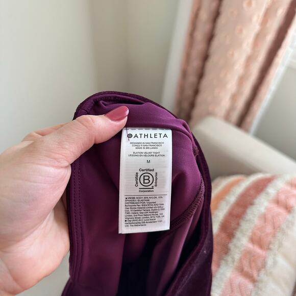 Athleta Elation Velvet High Rise Pull On Leggings in Century Plum M - Picture 11 of 12
